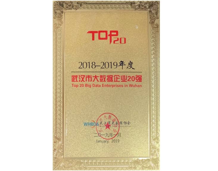 藏鋒芒于未來，我司躋身“武漢市大數(shù)據(jù)企業(yè)20強”